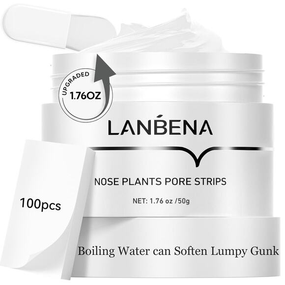 LANBENA Nose Strips for Blackheads (1.76 Oz), 100 Pcs Nose Plants Pore Strips, B - Picture 1 of 7